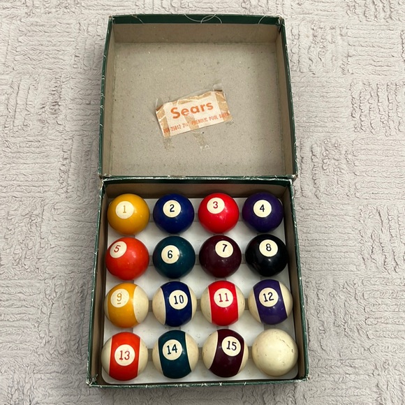 Vintage Aramith Billard Set Pool Balls Phenolic 2 1/4" Made in Belgium Orgnl Box - Picture 15 of 16